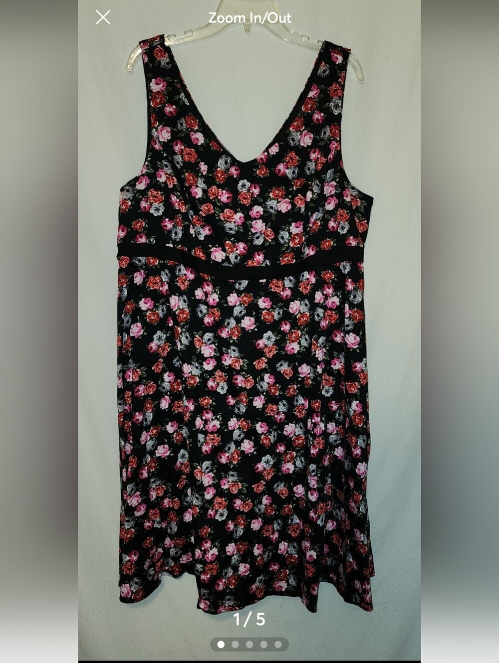 Torrid womens size 20 black floral print dress